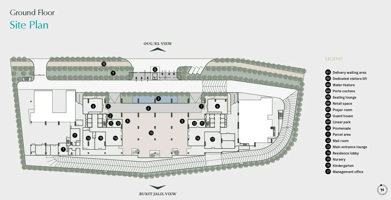Site plan showing Aras Residences within the WCity OUG masterplan